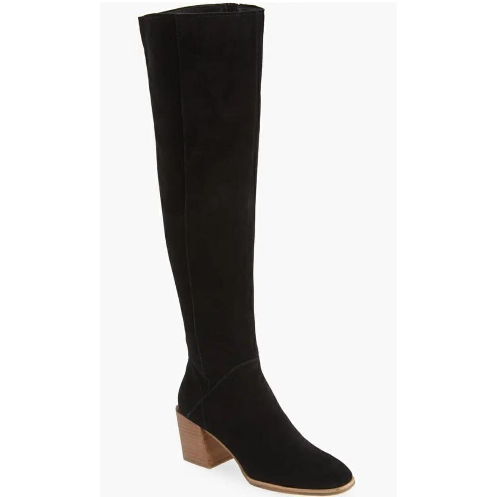 TREASURE & BOND Women's Dylan Over-the-Knee Black Suede Boots size 7M NWOB
